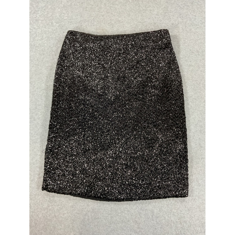 Linda Allard Ellen Tracy Beaded Silk Mini Skirt Black Size 8 Evening Wear 2752